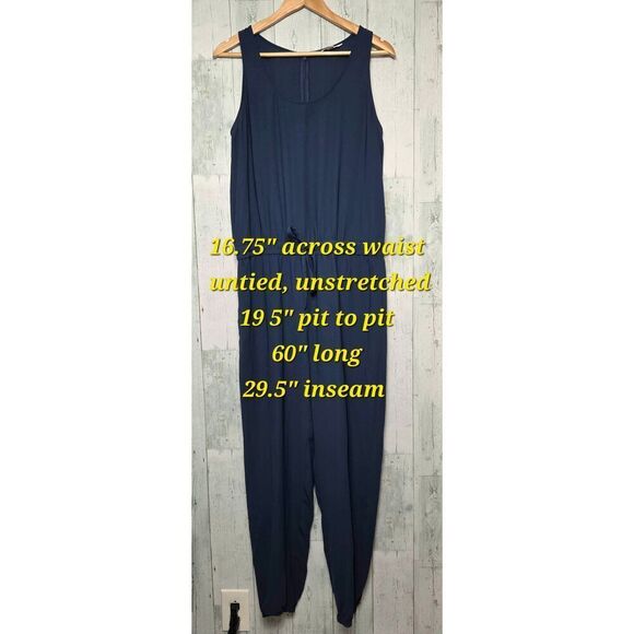 Cabi Drawstring Jogger Sleeveless Jumpsuit French Navy Sz. M - Picture 3 of 8